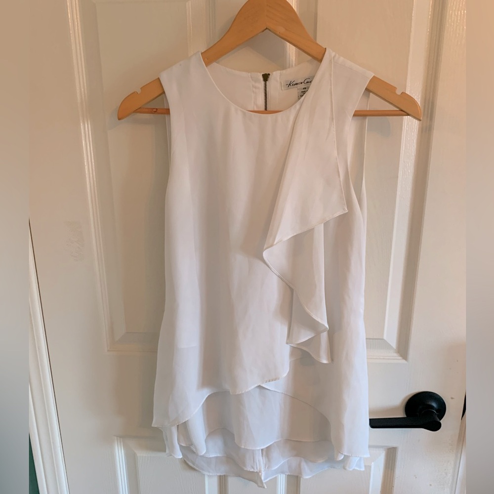 Kenneth Cole sleeveless blouse in white